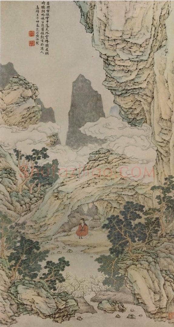 明 陆治 云峰林谷图轴 书画作品