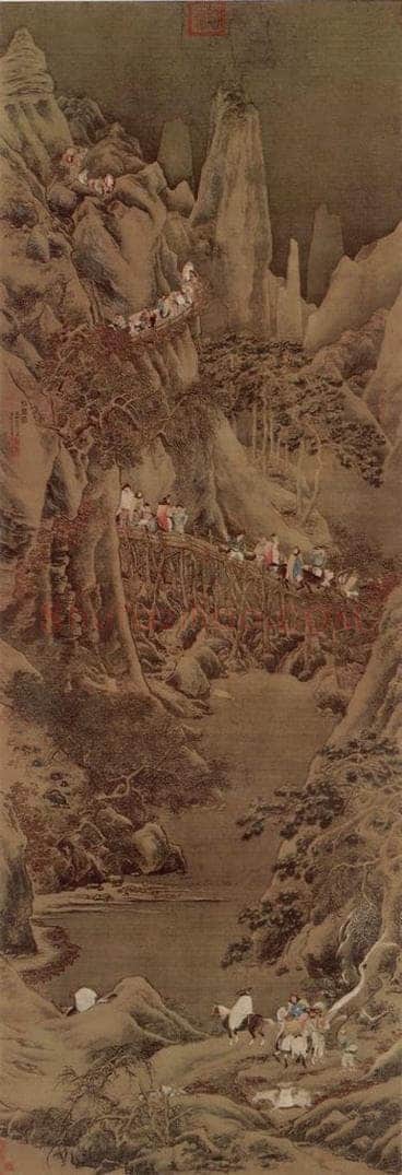 明 仇英 剑閣图轴 书画作品