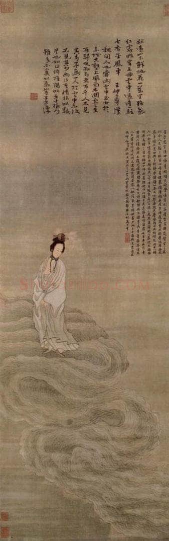 明 崔子忠 云中玉女图轴 书画作品