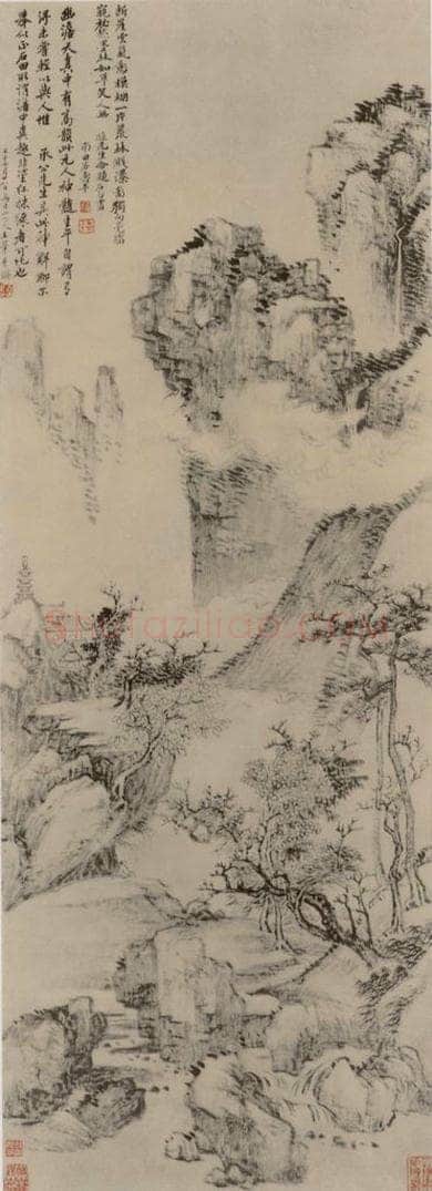 清 王翬 断崖运气图轴 书画作品