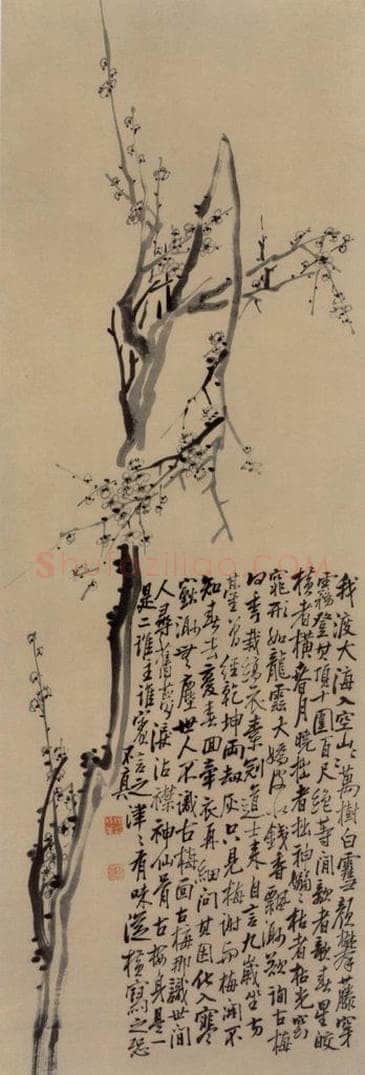 清 李方膺 梅花图轴 书画作品