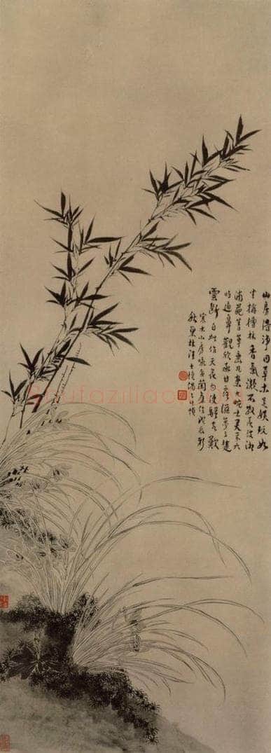 清 汪士慎 兰竹图轴 书画作品