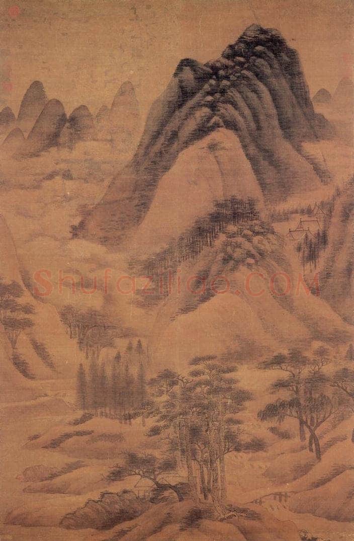 元 高克恭 《群峯秋色》 书画作品
