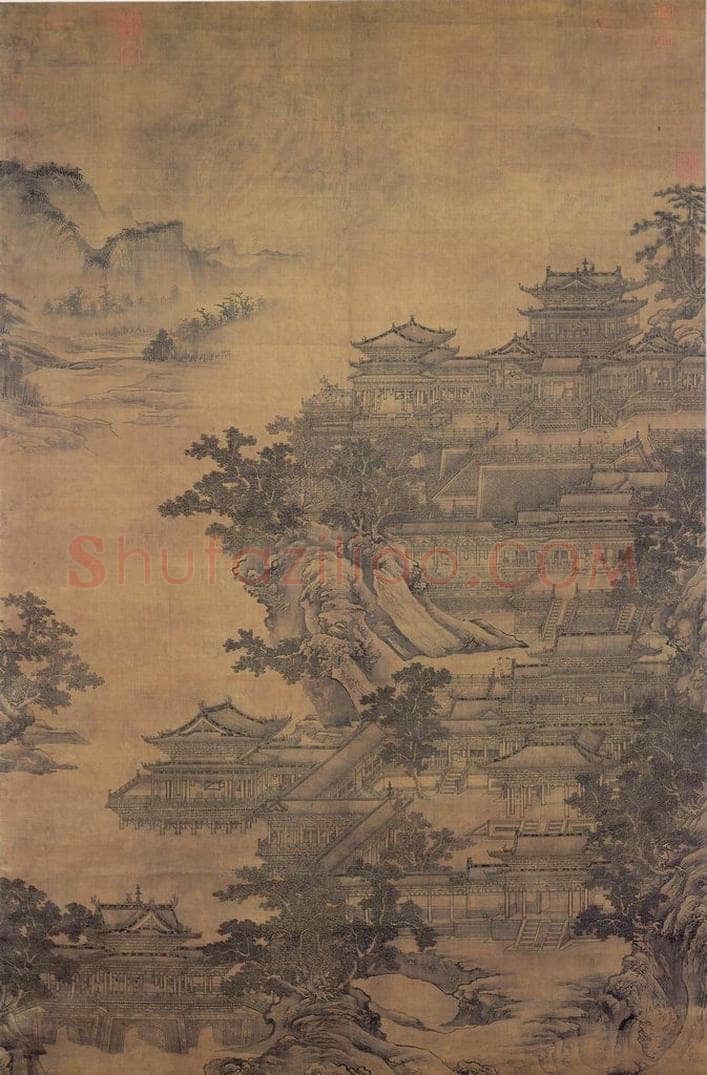 元 李容瑾 《汉苑图》 书画作品