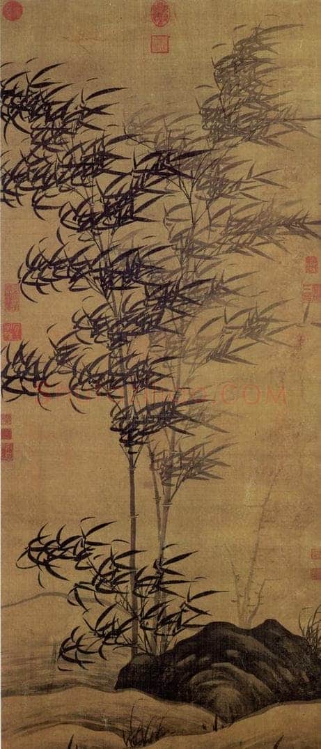 元 顾安 《画墨竹》 书画作品
