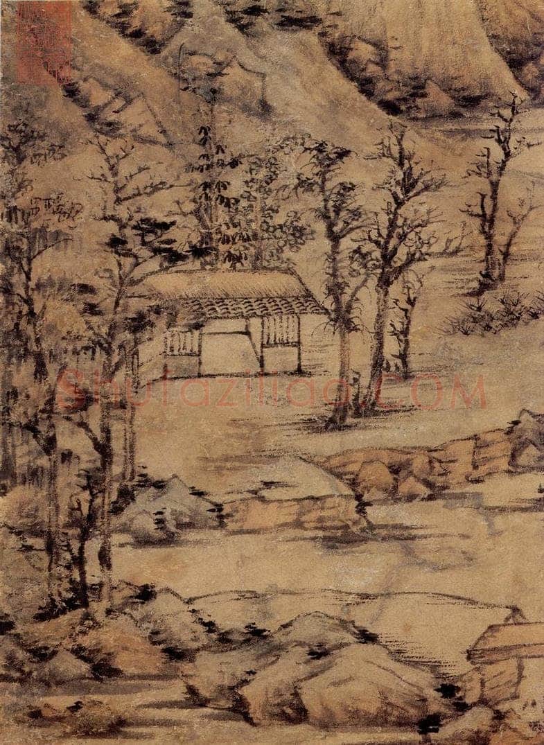 元 倪瓒 雨后空林 书画作品