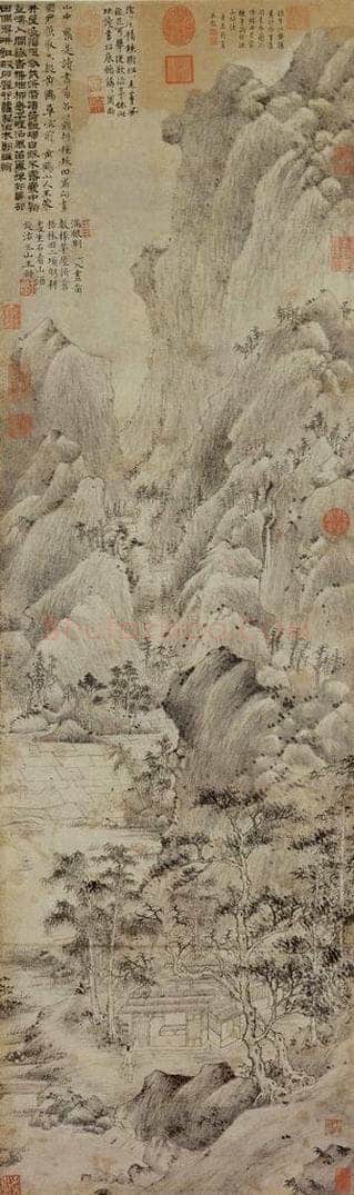 元 王蒙 谷口春耕图 书画作品