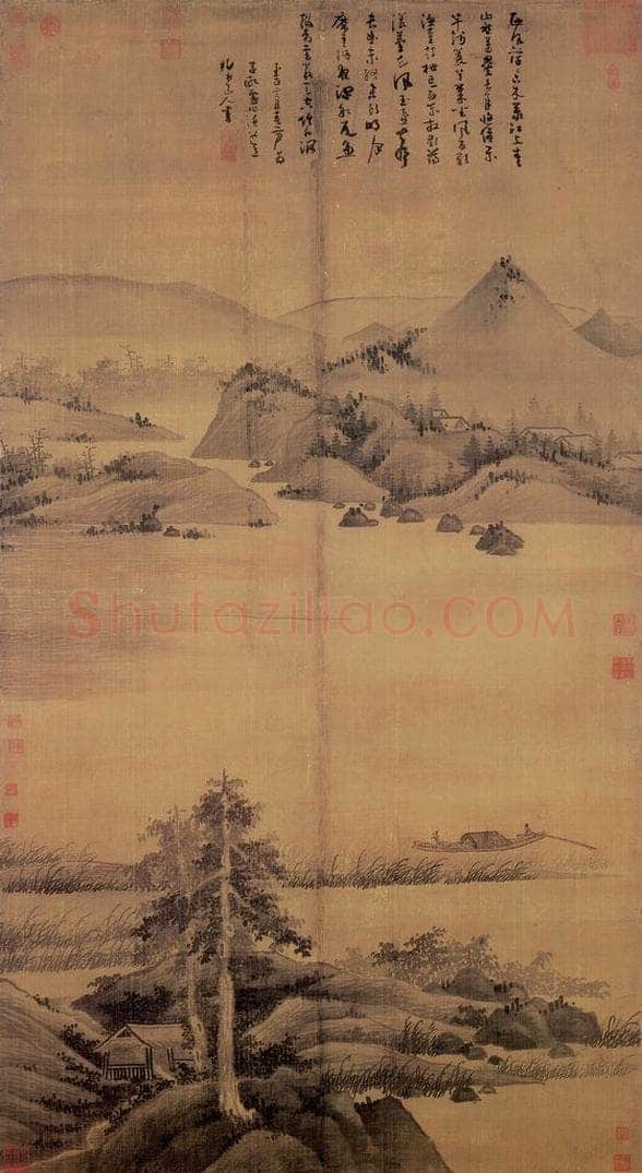 元 吴镇 渔父图 书画作品