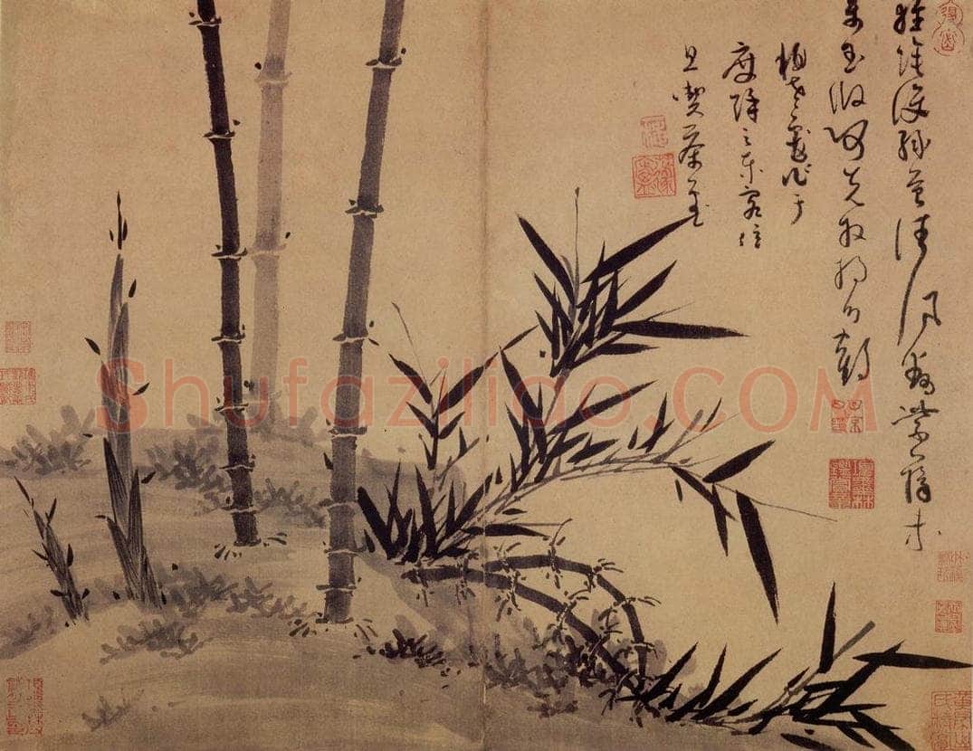 元 吴镇 墨竹谱 书画作品