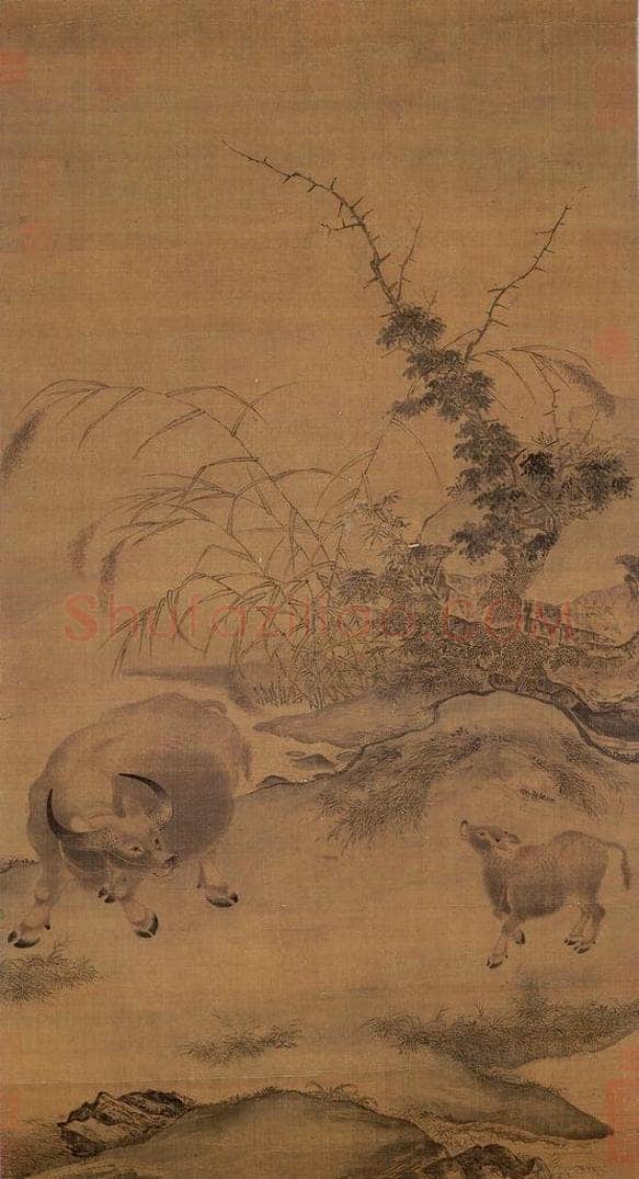 宋 宋人 《平畴呼犊》 书画作品
