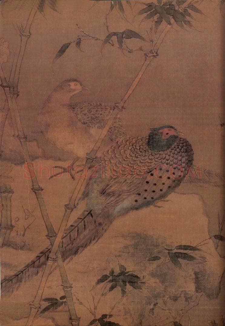 宋 宋人 《翠竹翎毛》局部 书画作品