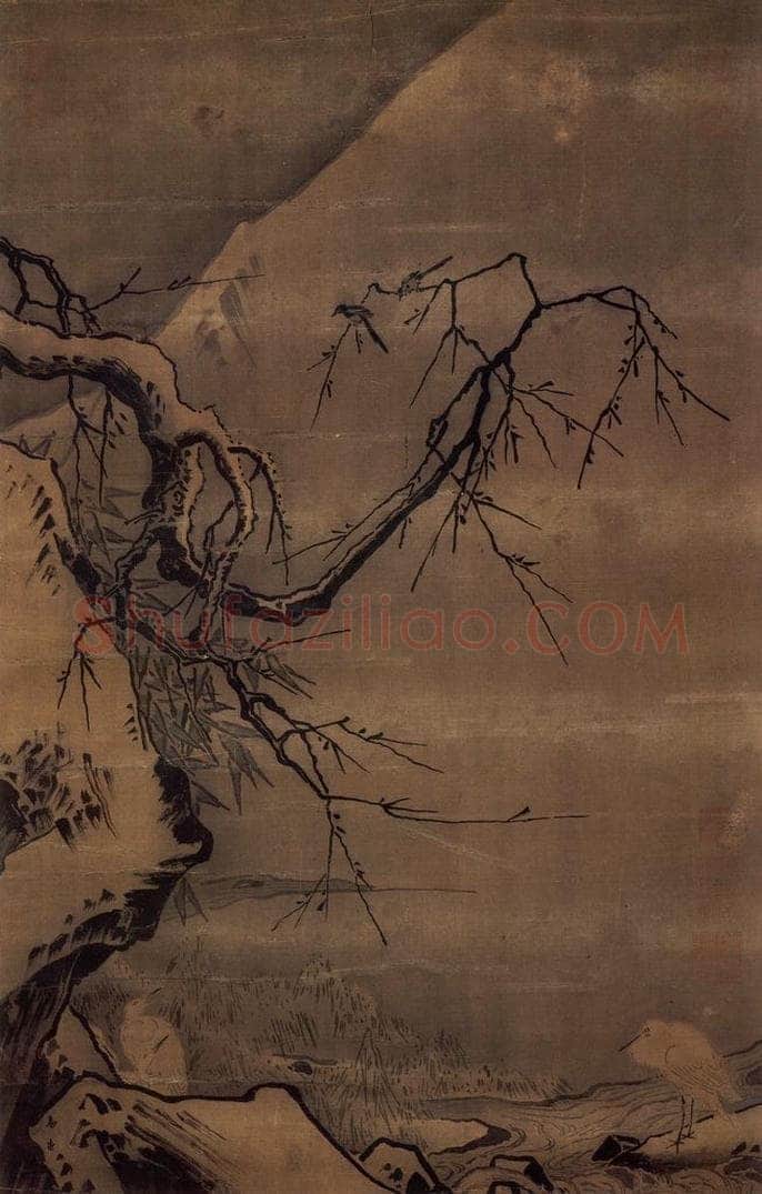 宋 马远 《雪滩双鹭》 书画作品