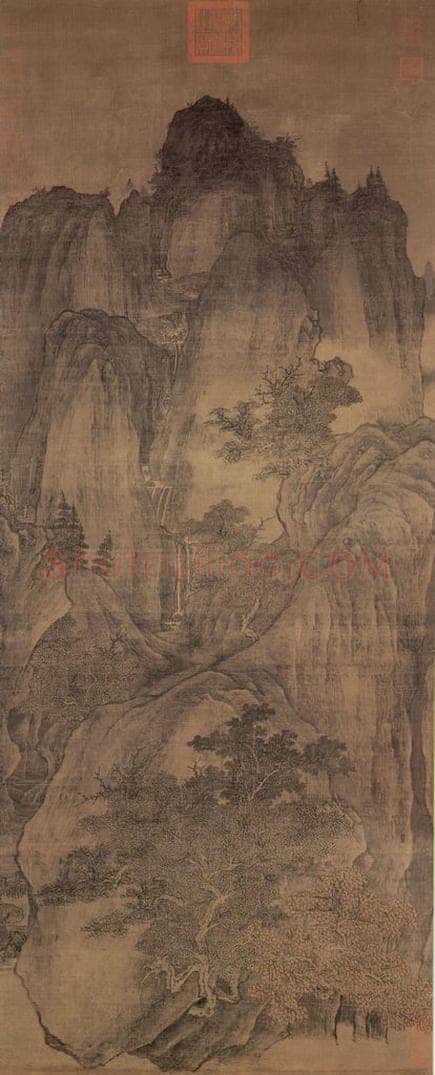 五代梁 关仝 《秋山晚翠》 书画作品
