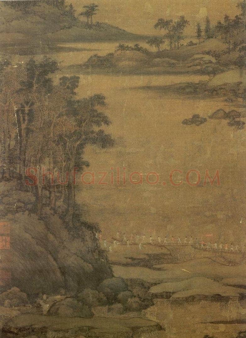 五代南唐 董源 《龙宿郊民图》 书画作品