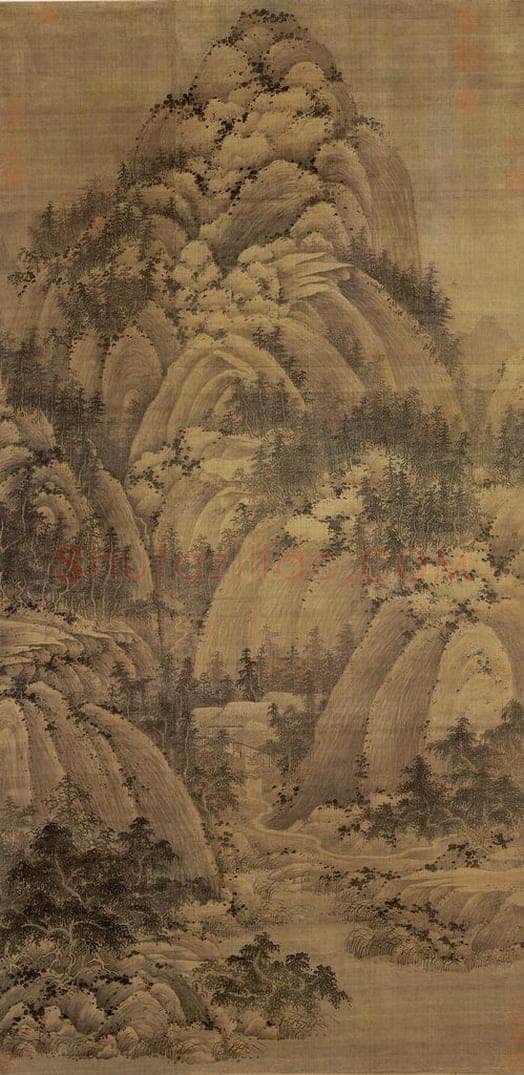 五代南唐 巨然 《秋山问道图》 书画作品