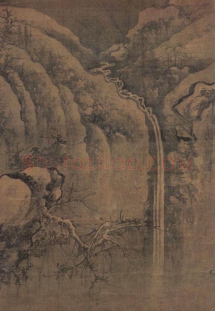 宋 李成 《寒江钓艇》 书画作品