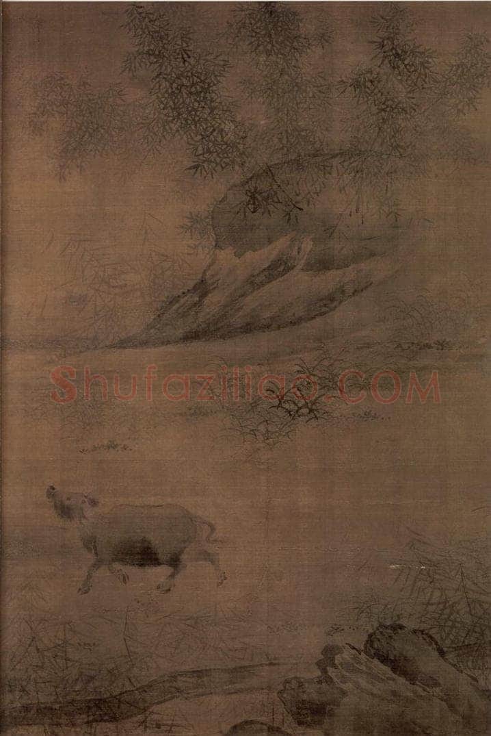 宋 李唐 《乳牛图》 书画作品