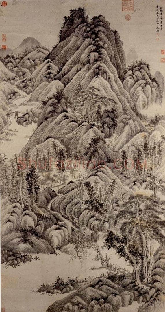 清 吴歴 《仿吴镇山水》 书画作品