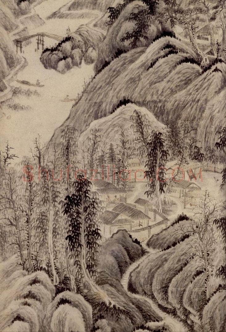 清 吴歴 《仿吴镇山水》 书画作品