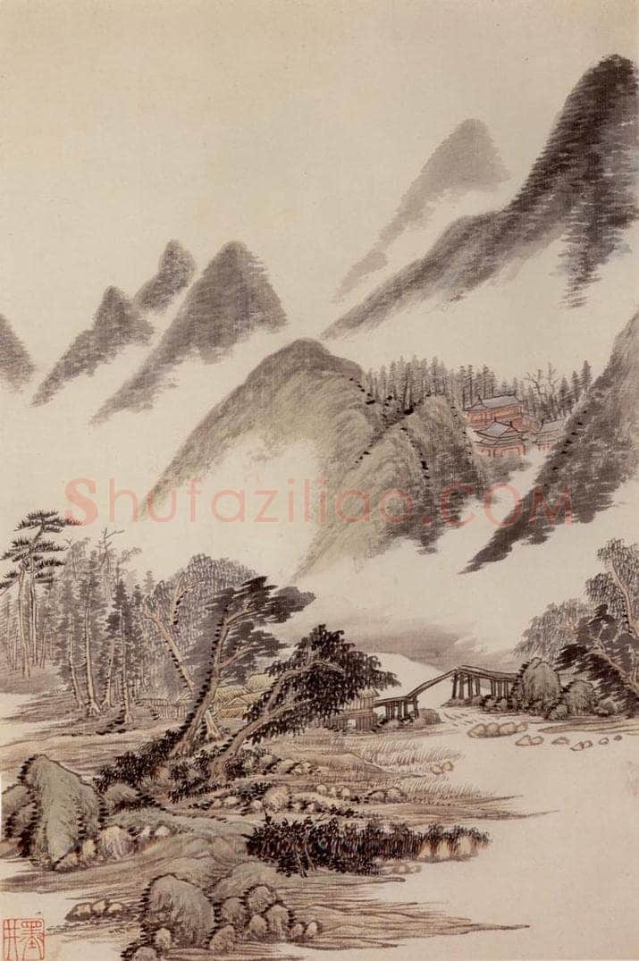 清 吴歴 《橅宋元人山水》 书画作品