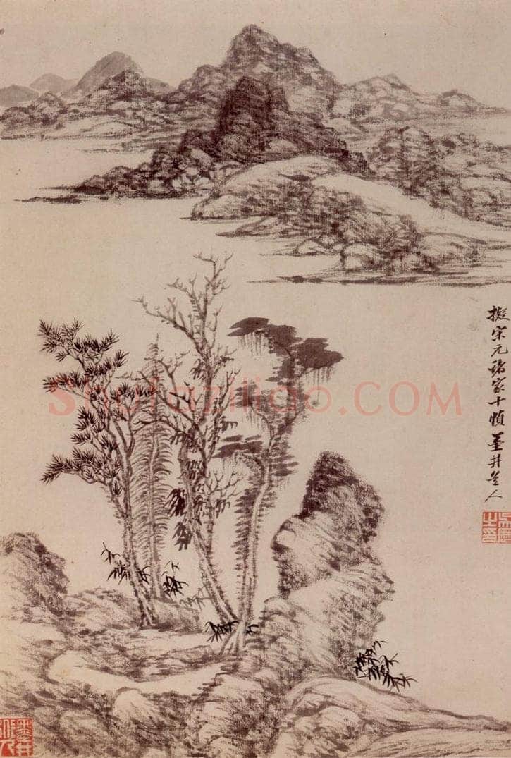 清 吴歴 《橅宋元人山水》 书画作品