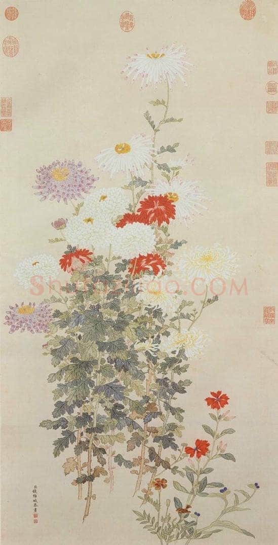清 钱维城 《画洋菊》 书画作品