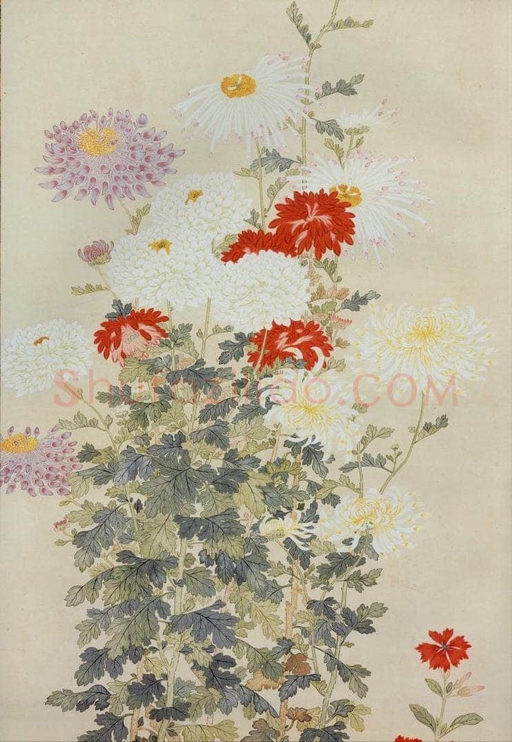 清 钱维城 《画洋菊》 书画作品