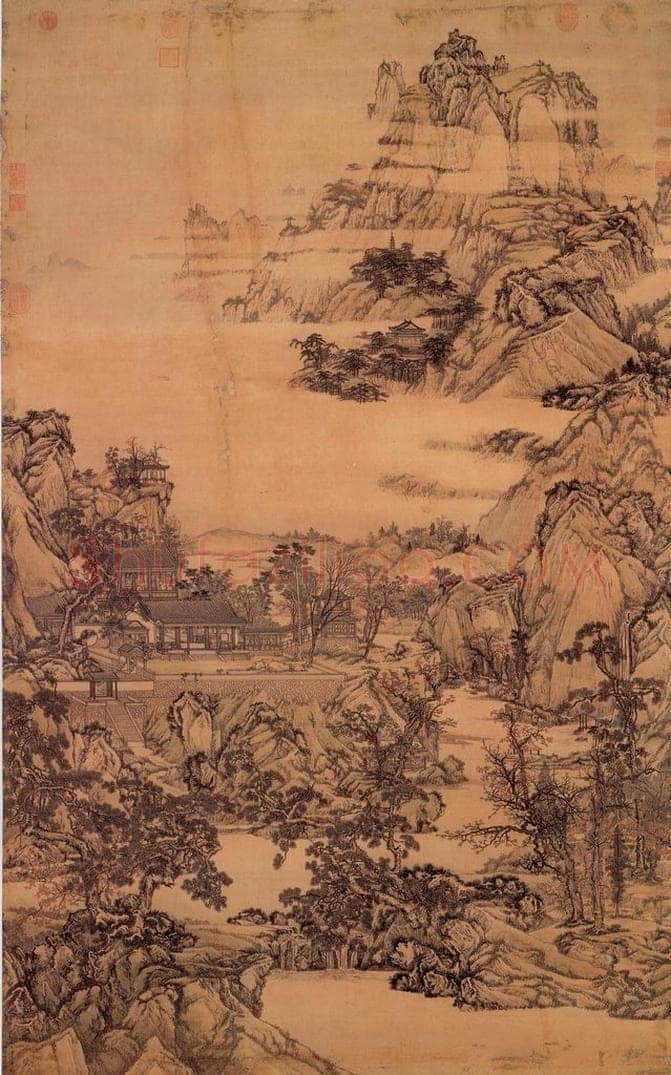 清 孙祜 《秋山楼阁》 书画作品