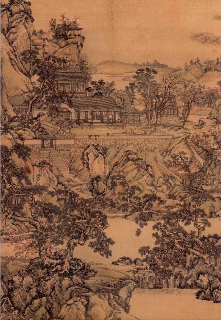 清 孙祜 《秋山楼阁》 书画作品