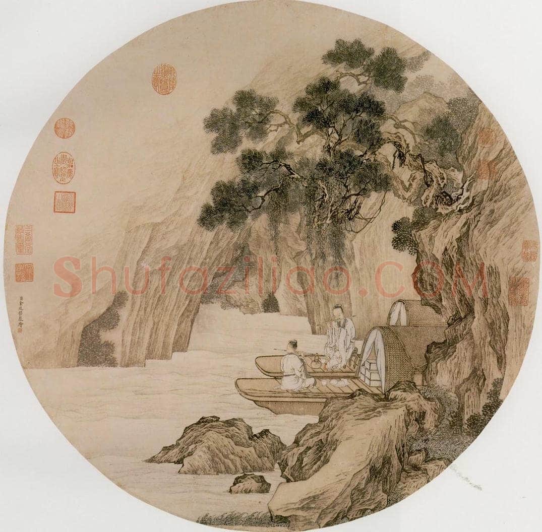 清 金廷標 《仙舟笛韵》 书画作品