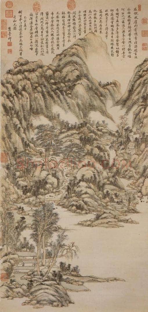 清 王原祁 《仿黄公望山水》 书画作品