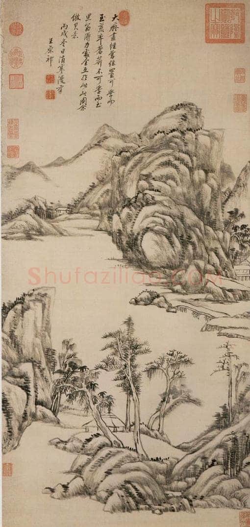 清 王原祁 《仿黄公望山水》 书画作品
