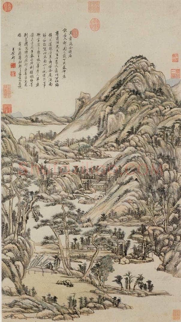 清 王原祁 《仿黄公望山水》 书画作品
