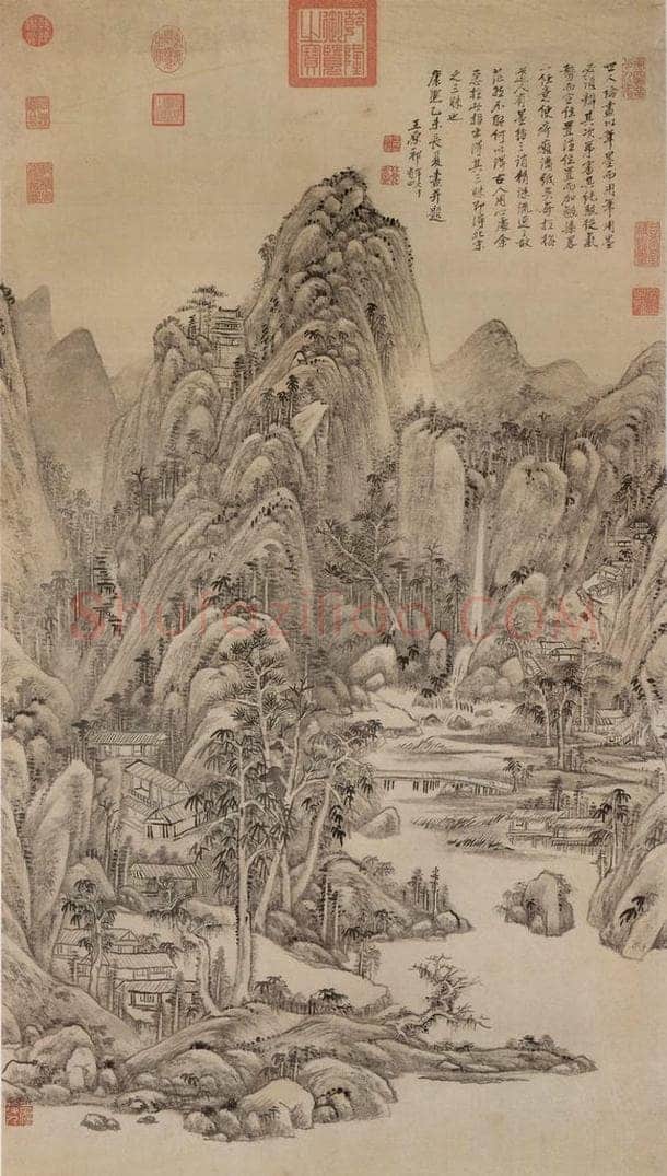 清 王原祁 《仿北宋人山水》 书画作品