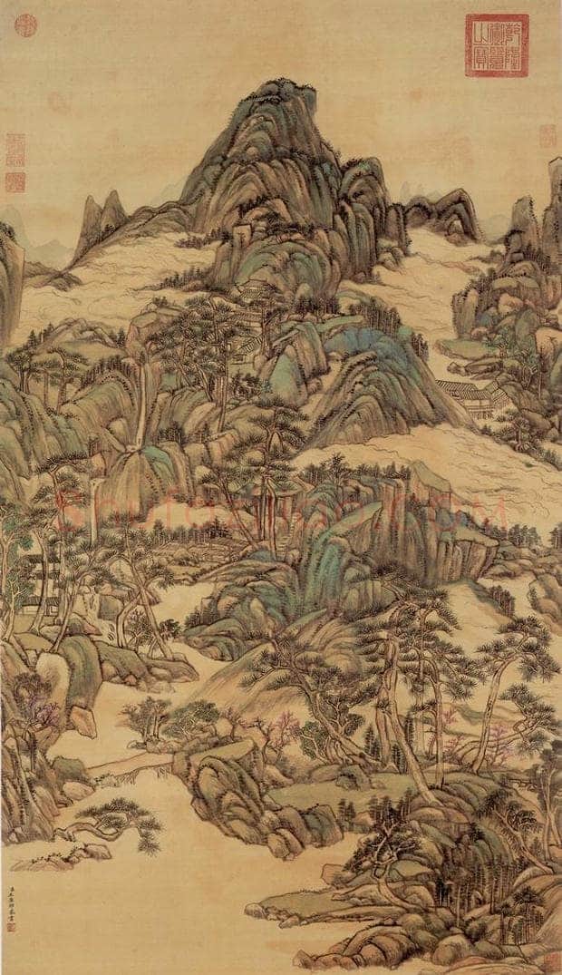 清 王原祁 《春云出岫》 书画作品