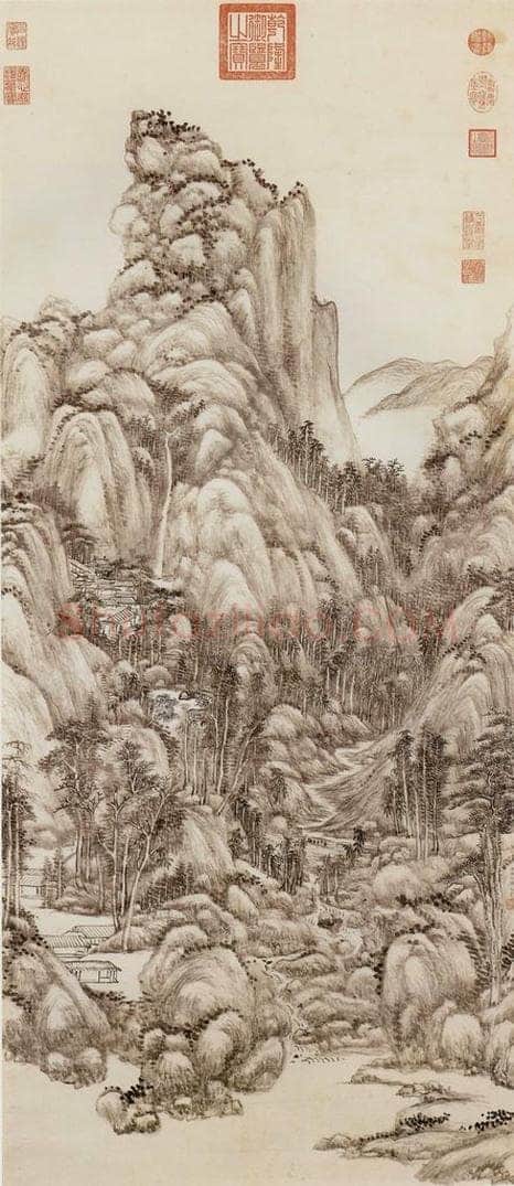 清 王原祁 《烟浮远岫图》 书画作品