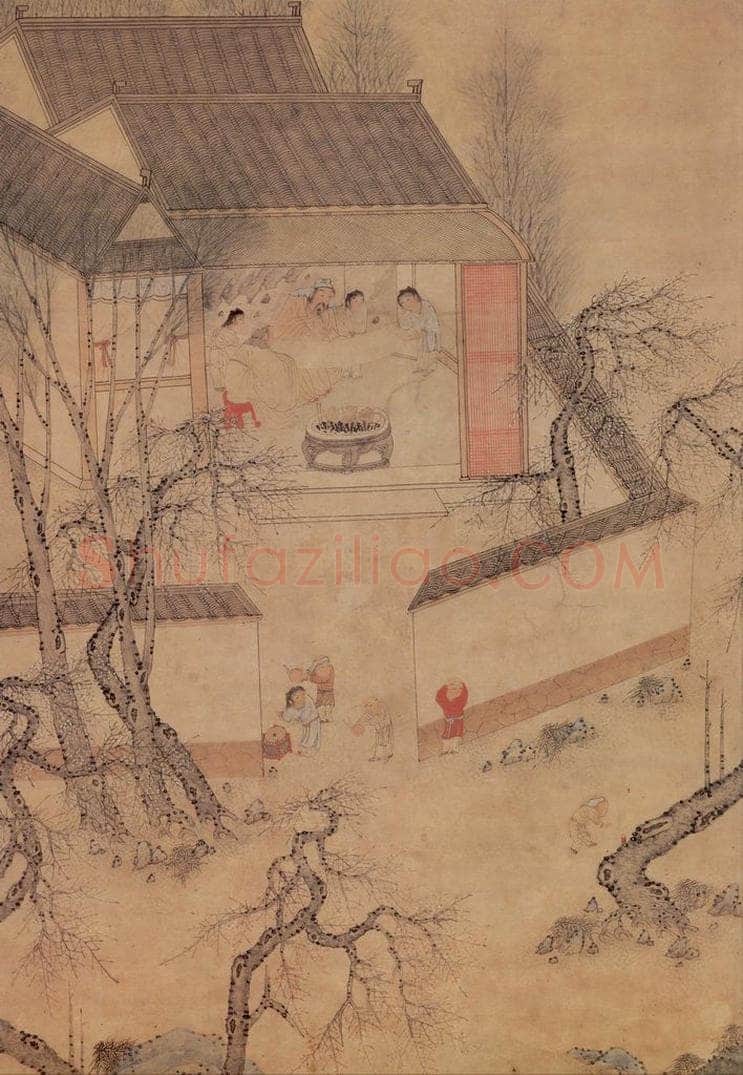 明 钱贡 《太平春色》 书画作品