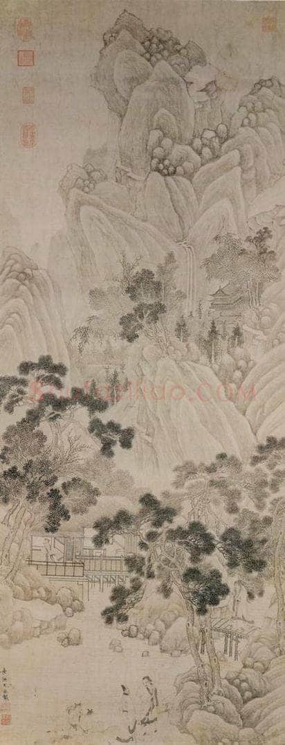 明 尤求 《山水人物》 书画作品