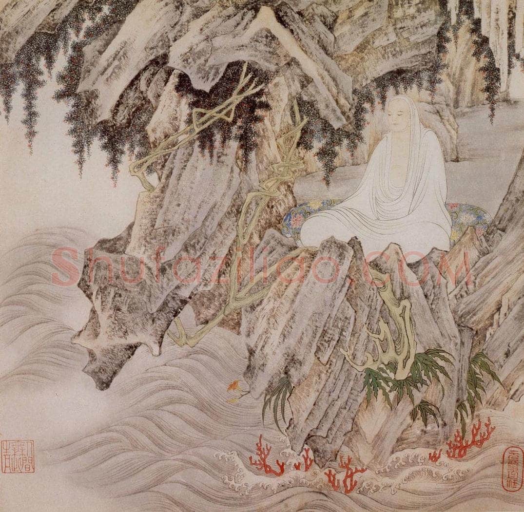 明 丁云图 《罗汉》 书画作品
