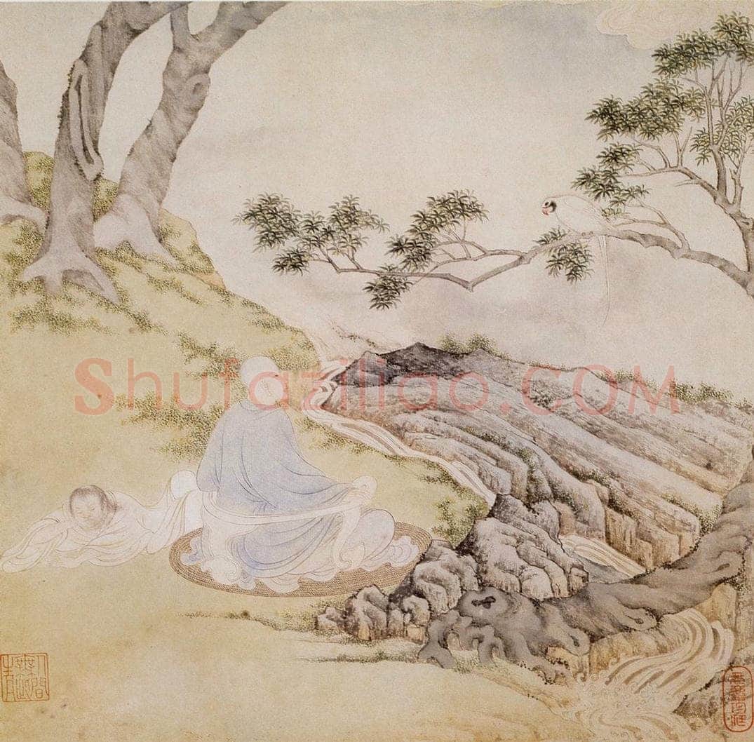 明 丁云图 《罗汉》 书画作品
