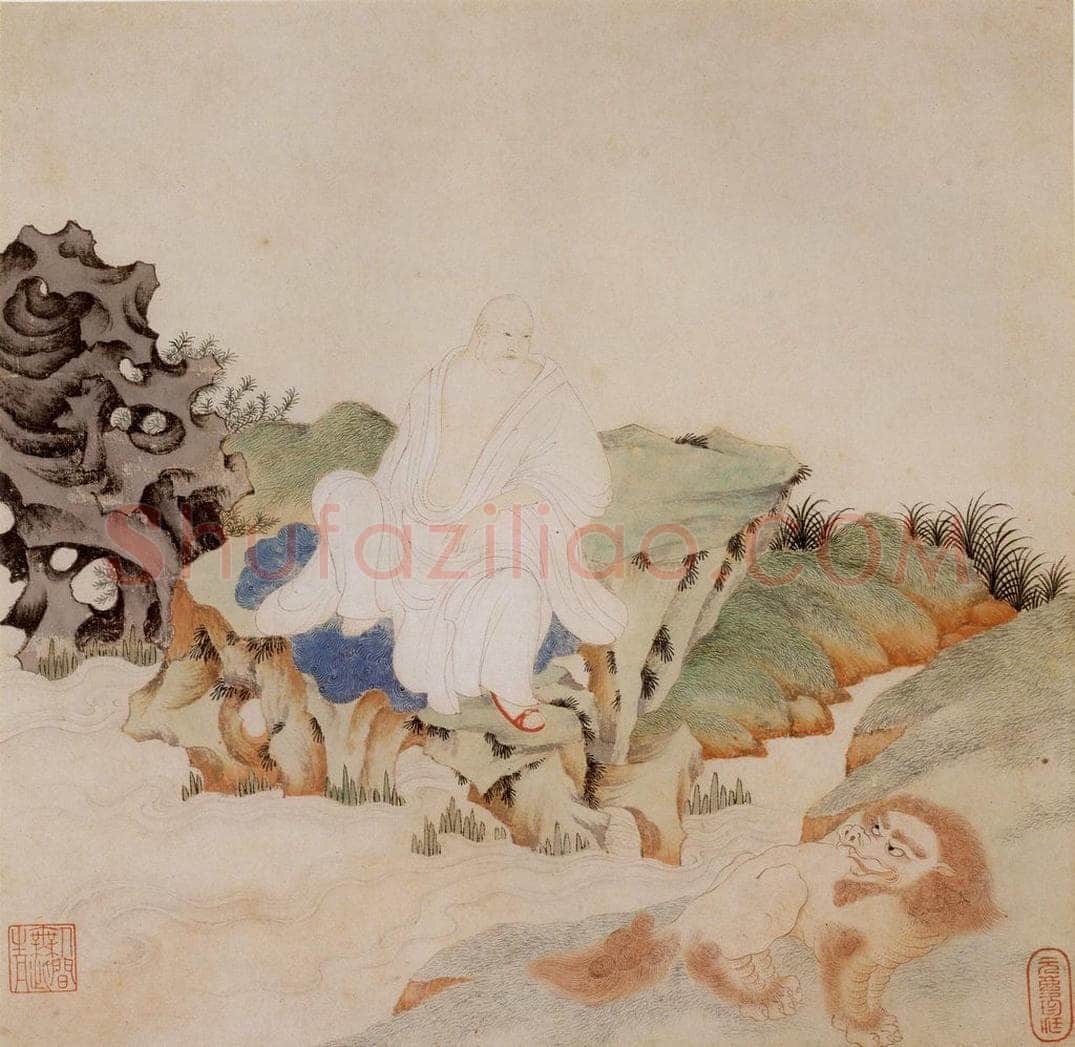 明 丁云图 《罗汉》 书画作品