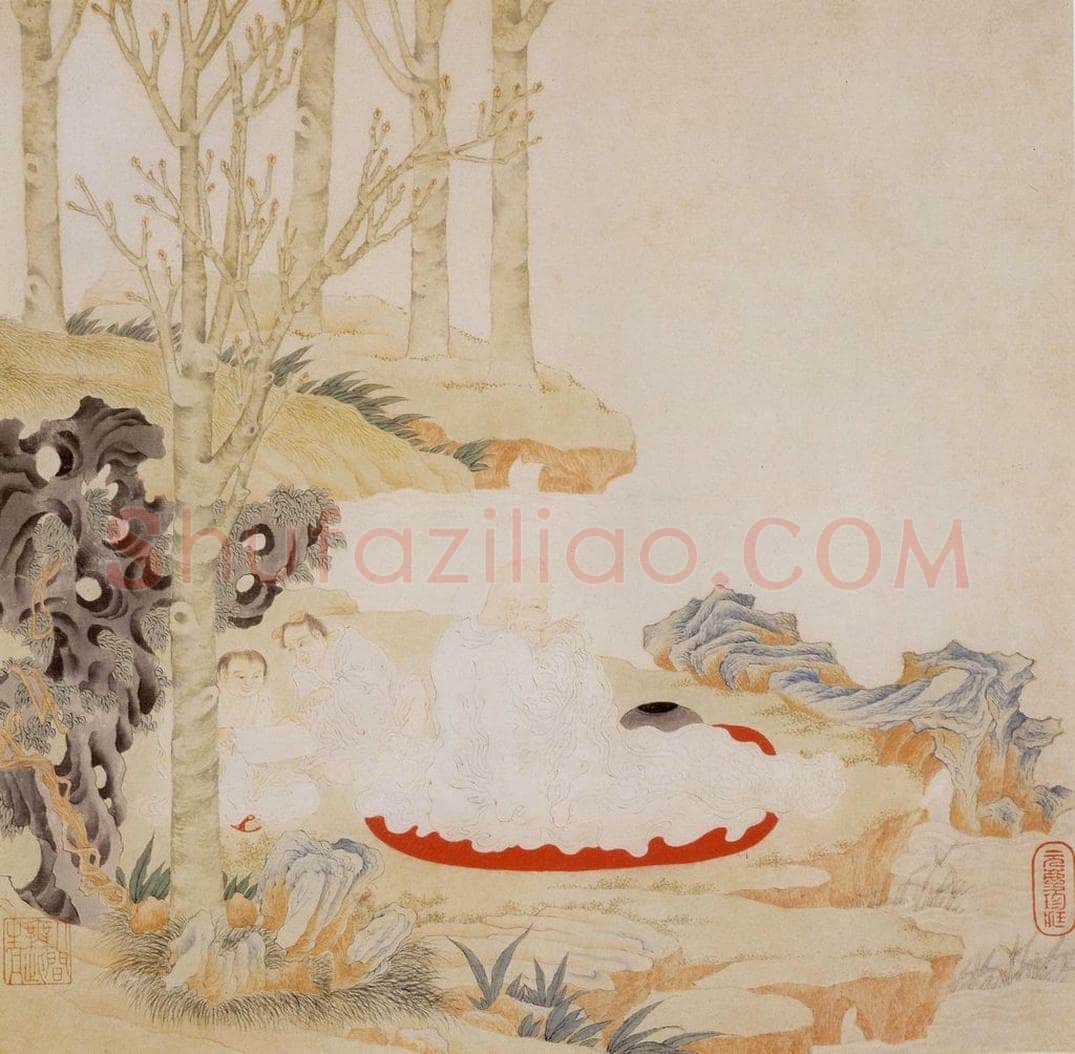 明 丁云图 《罗汉》 书画作品