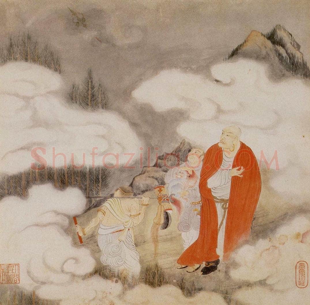 明 丁云图 《罗汉》 书画作品