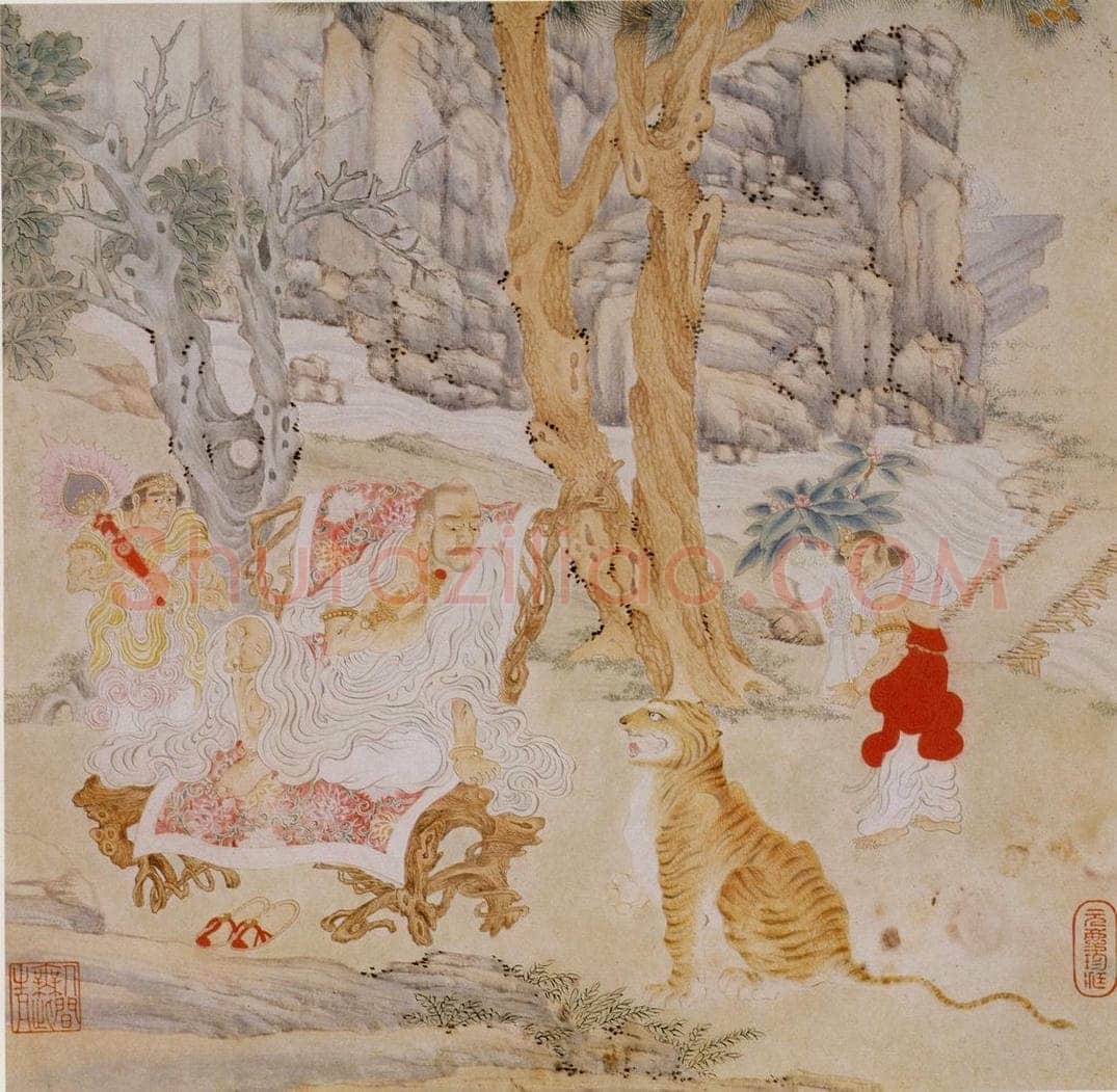 明 丁云图 《罗汉》 书画作品
