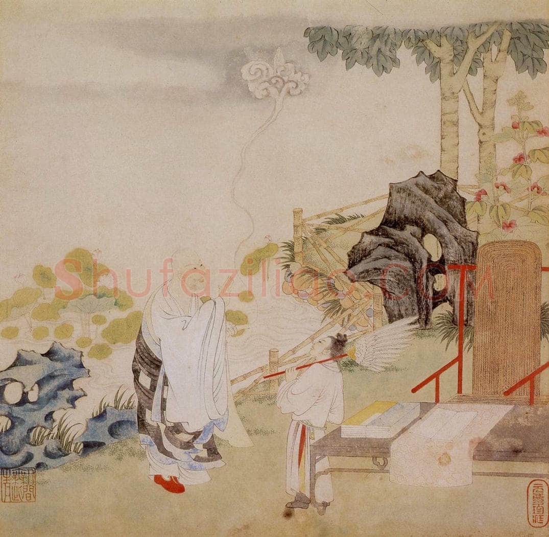 明 丁云图 《罗汉》 书画作品