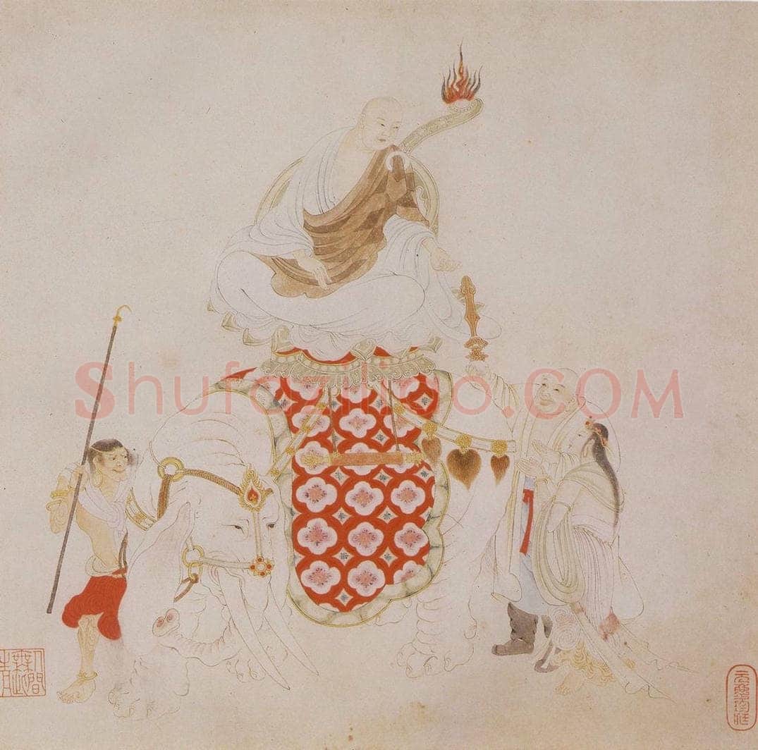 明 丁云图 《罗汉》 书画作品