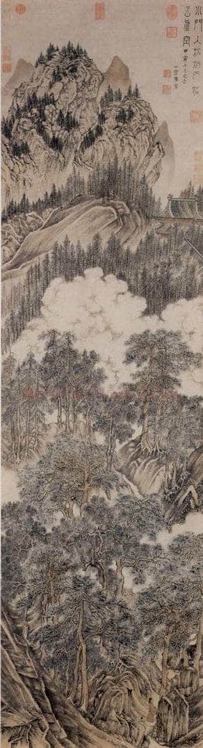 明 丁云鹏 《松巅函虚》 书画作品
