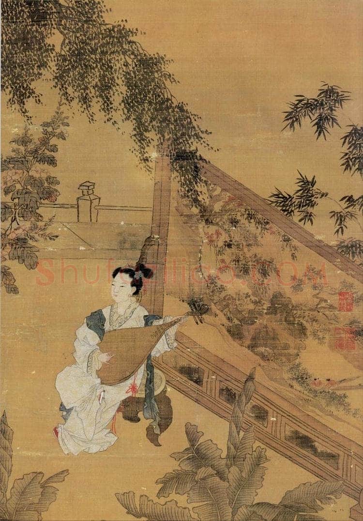 明 唐寅 《陶古赠词图》 书画作品