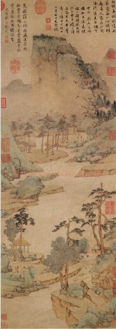 明 文征明 《雨余春树》 书画作品