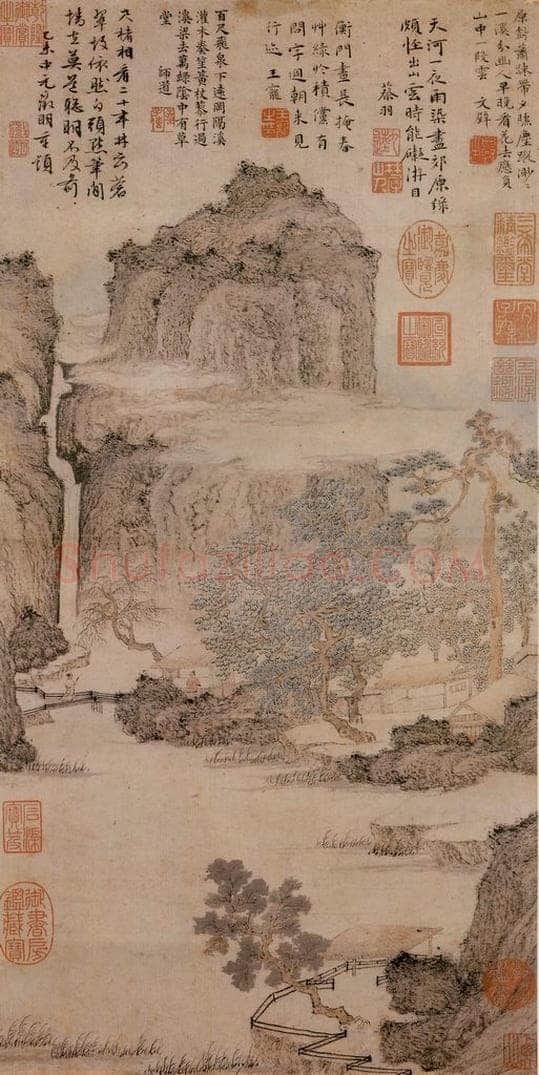 明 文征明 《绿阴草堂图》 书画作品